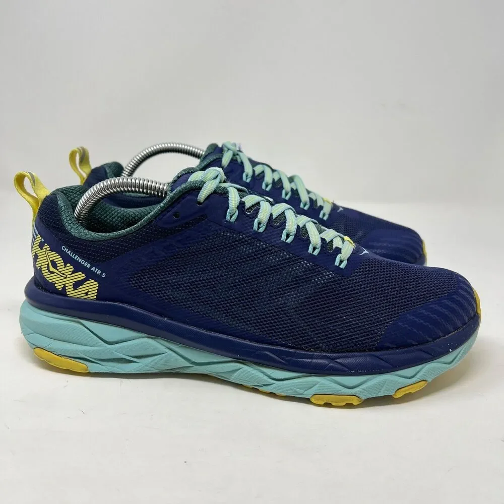 Hoka One One Challenger ATR 5 Shoes Womens 9.5 D Blue Sneakers Trail Running